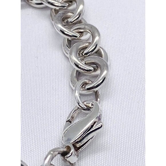 Tiffany & Co Sterling Silver Blank Heart Tag Charm Bracelet 7.75" - Picture 6 of 12